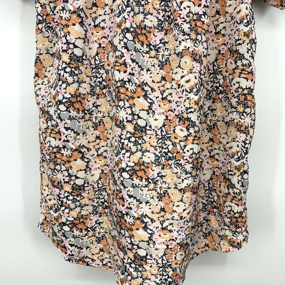 LOFT Floral Button Down Roll Tab Sleeve Dress - Picture 8 of 8